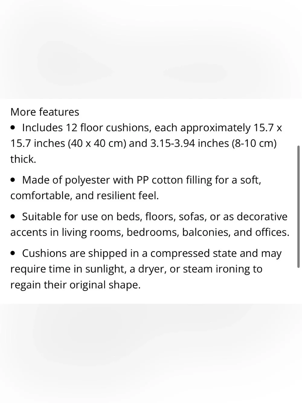 Tufted Cushions with Ties SQUARE 15.7x15.7x4” (12-pack)